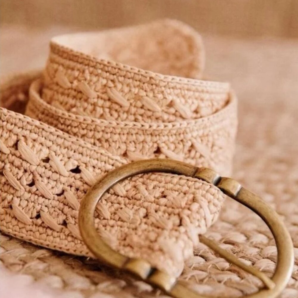 Sezane Fetiche Belt, Raffia, Size Small